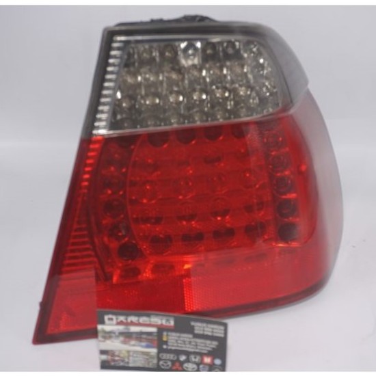 BMW E46 4 Doors 2002 - 2005 3-Series: EAGLE EYES Red/ Clear LED Tail Lamp